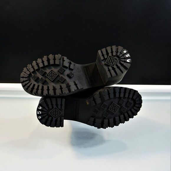 Antonio Melani Chunky Lug Sole Booties 20th Anniversary Collection Mikee Logo - Picture 5 of 11